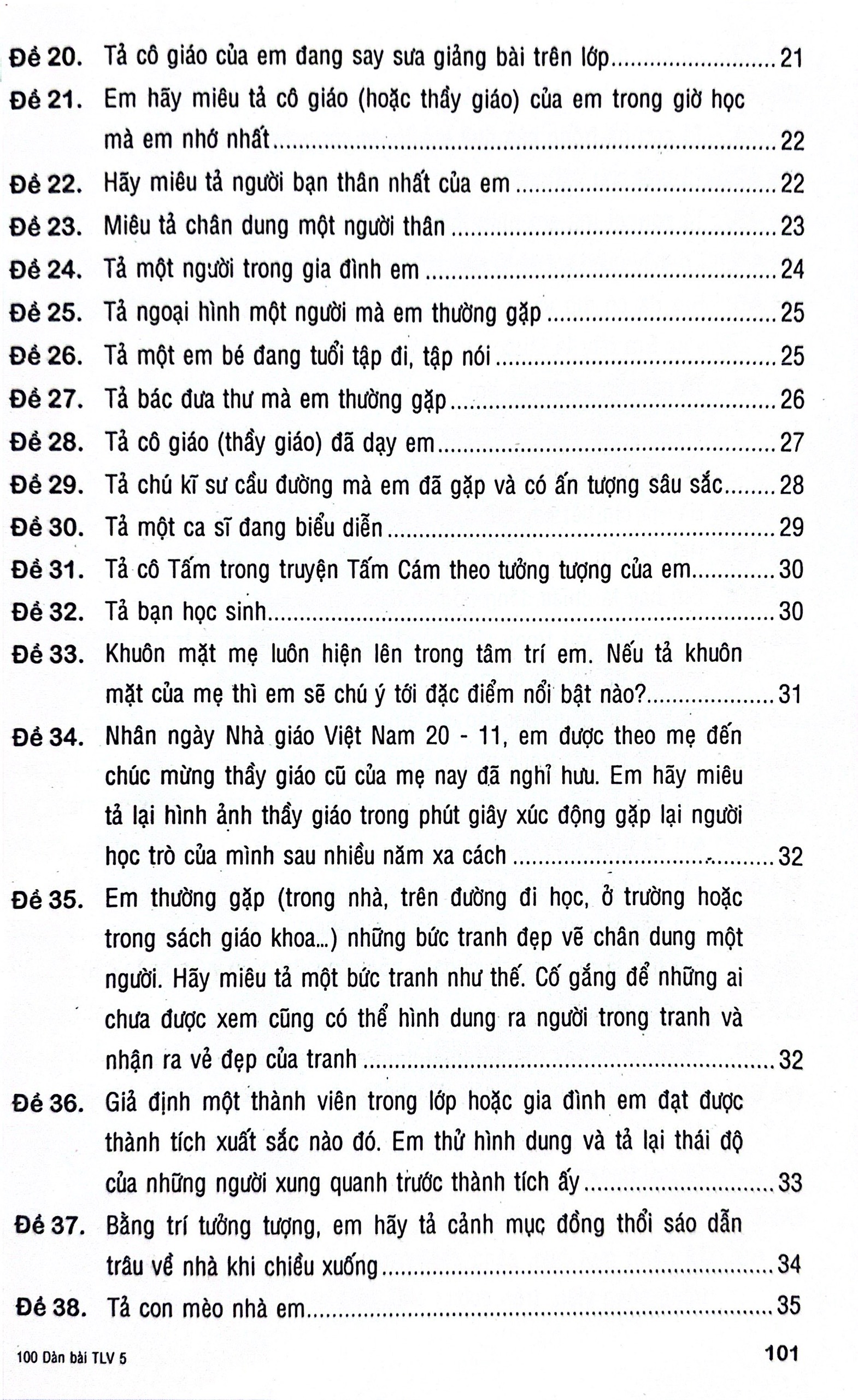 100 dàn bài chi tiết tập làm văn lớp 5 (theo chương trình gdpt mới) - Ảnh 5