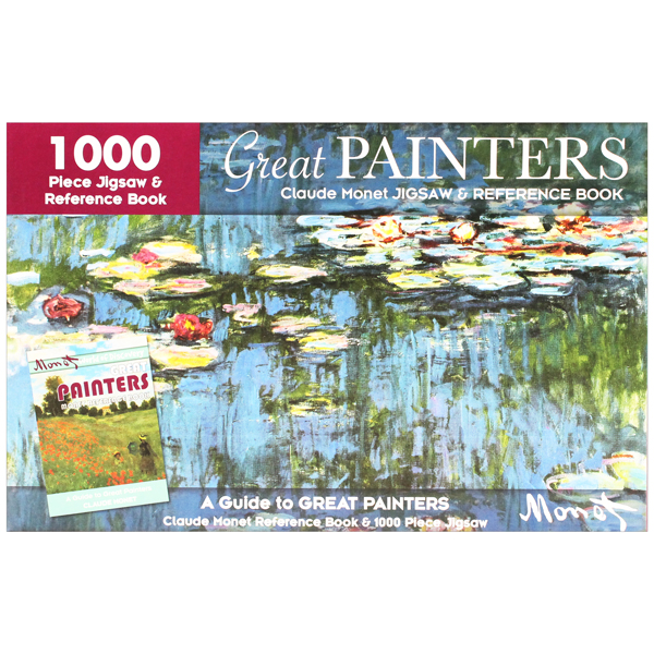 1000 piece jigsaw & reference book: great painters claude monet