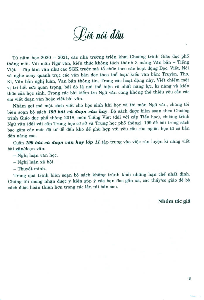 199 bài và đoạn văn hay lớp 11 (theo chương trình giáo dục phổ thông mới) - Ảnh 3