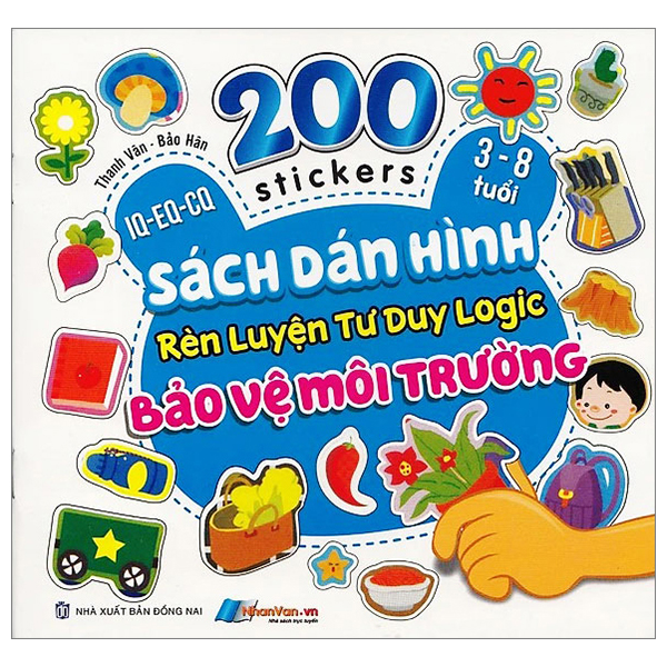 200 stickers - sách dán hình rèn luyện tư duy logic - bảo vệ môi trường