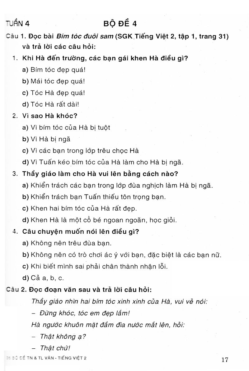 35 bộ đề văn - tiếng việt 2 (trắc nghiệm&tự luận) - Ảnh 16