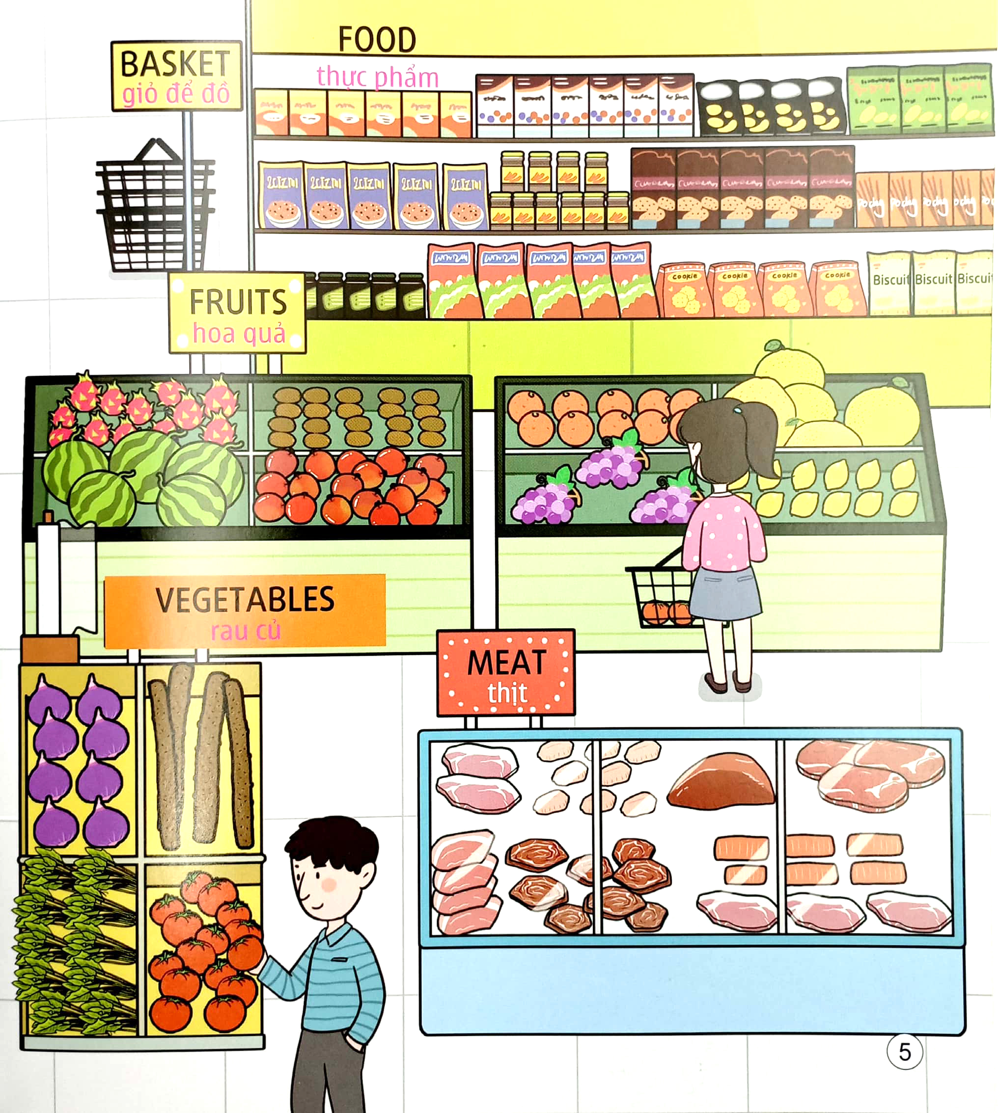 5 phút mỗi ngày - bộ sách tiếng anh đầu tiên cha mẹ dạy bé - rau, quả, thực phẩm - Ảnh 4