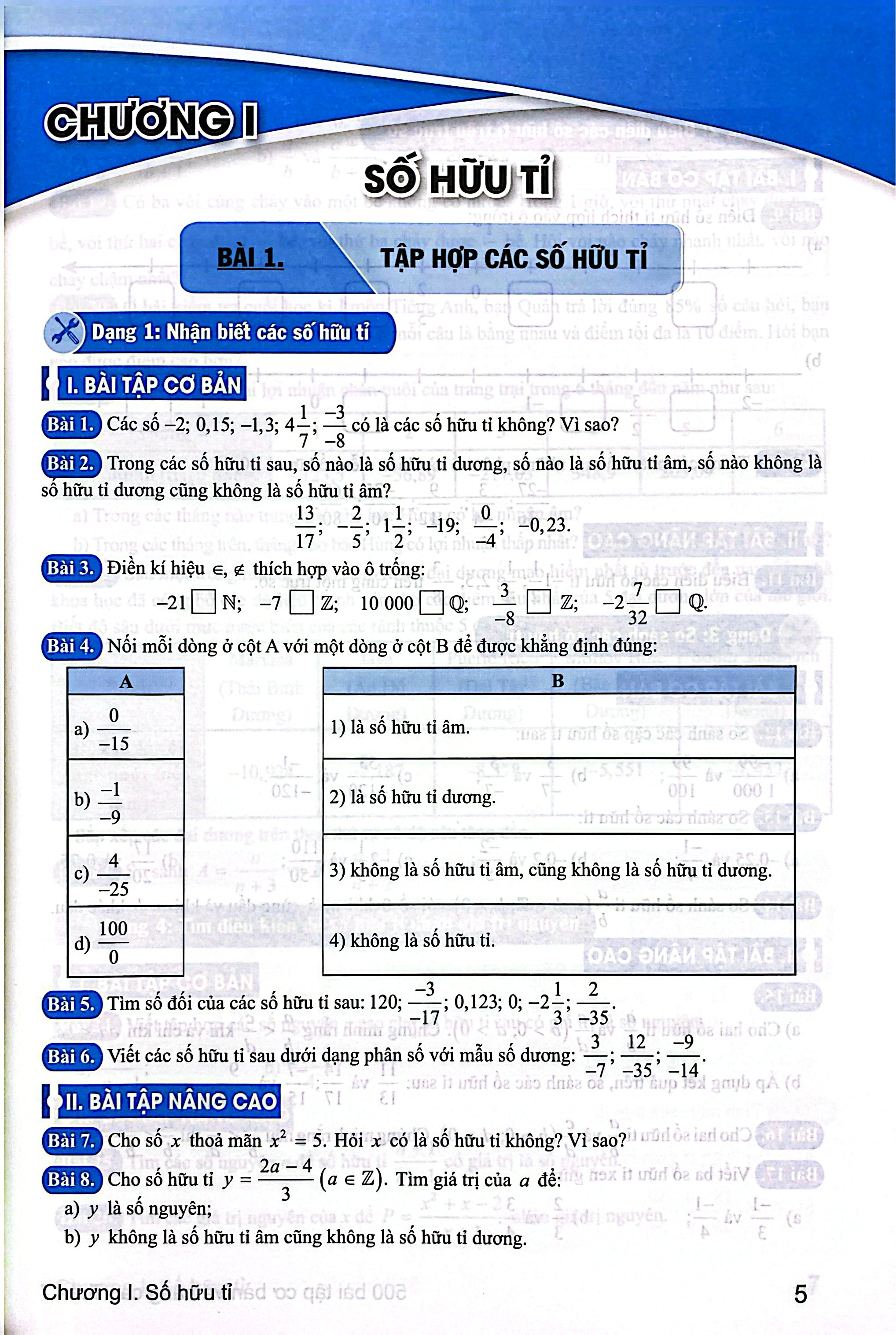 500 Bài Tập Cơ Bản Và Nâng Cao Toán 7 - Ảnh 5