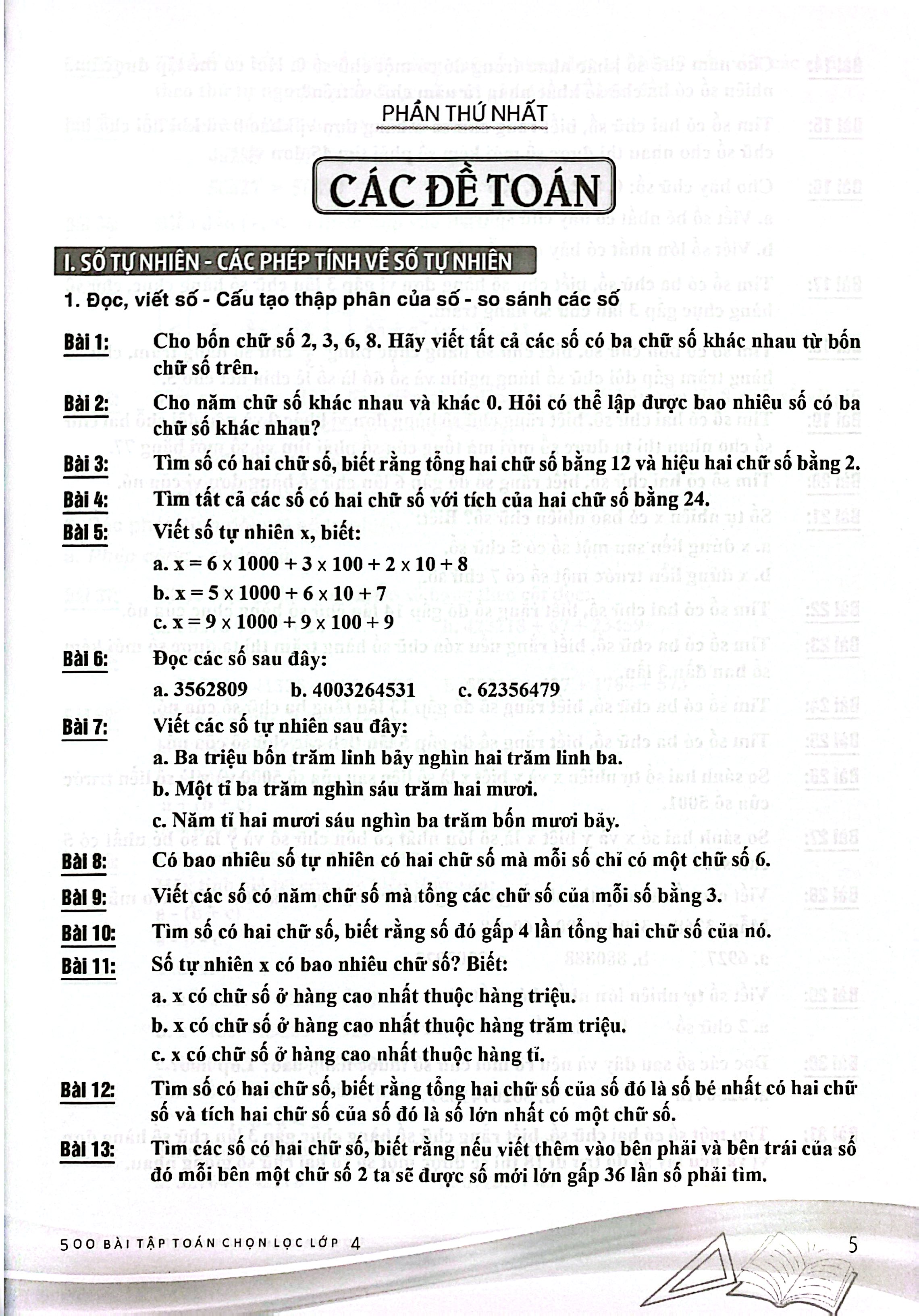 500 Bài Toán Chọn Lọc Cơ Bản Và Nâng Cao 4 - Bồi Dưỡng Học Sinh Khá, Giỏi - Ảnh 5
