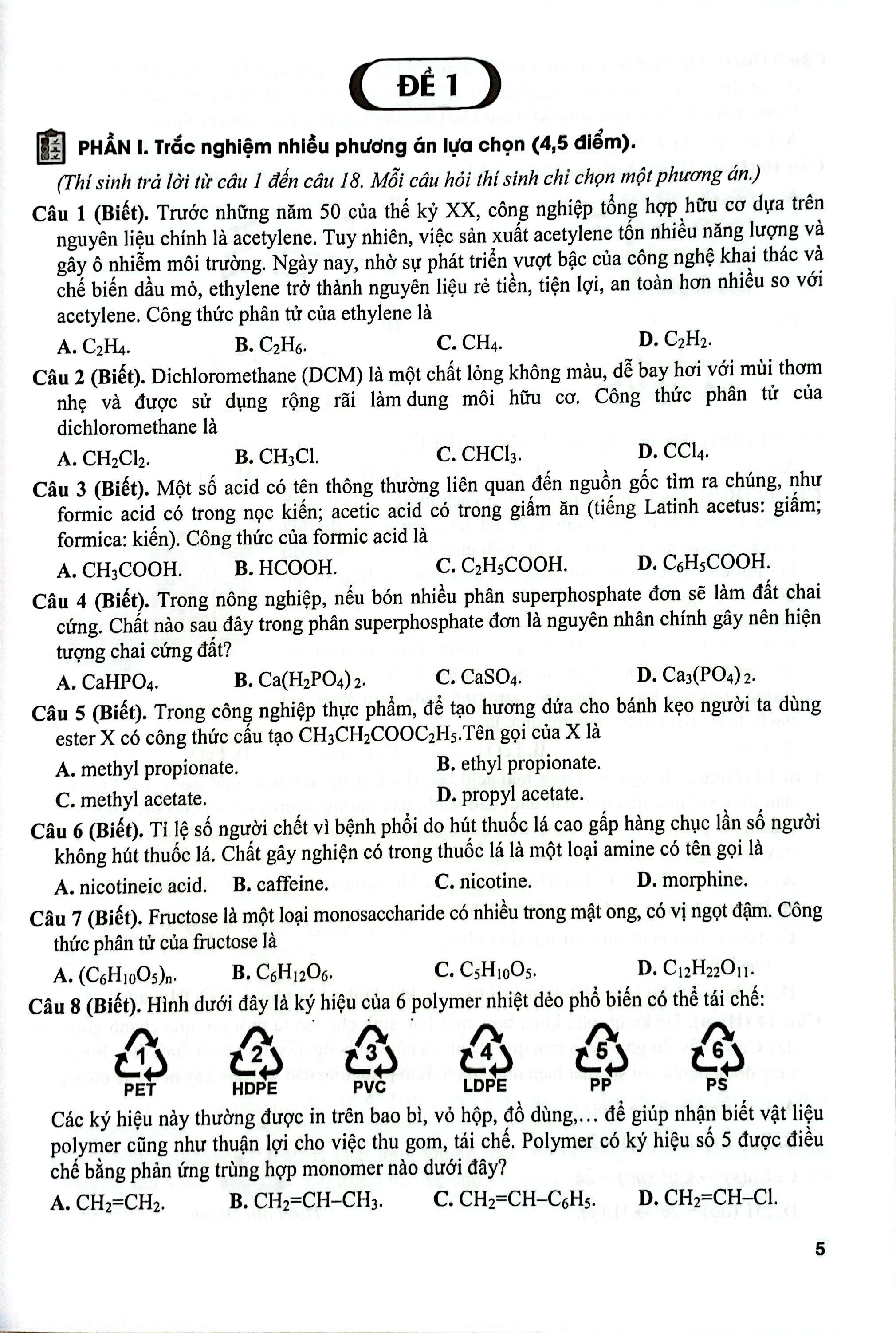 55 De Thi Mon Hoa Hoc (Theo Cau Truc De Thi Chuong Trinh Moi) - Ảnh 5