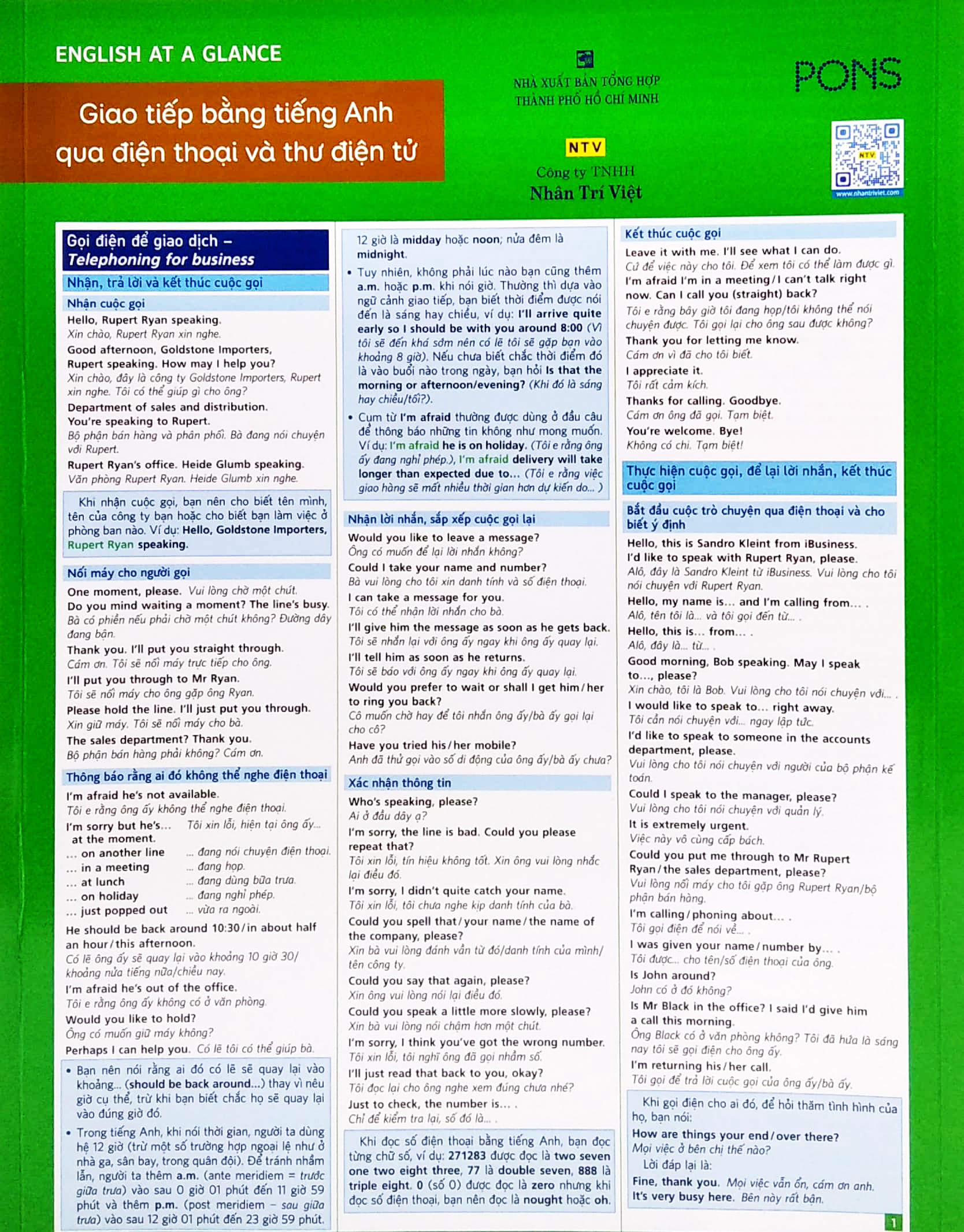 (7) english at a glance - giao tiếp bằng tiếng anh qua điện thoại và thư điện tử - Ảnh 2