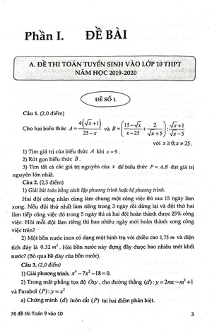 76 đề thi toán 9 vào lớp 10 (đại trà, không chuyên) - Ảnh 3