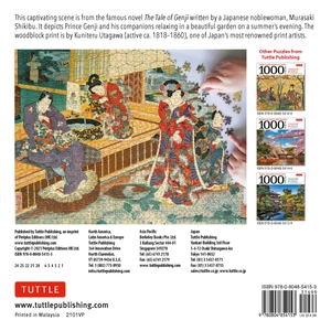 a japanese garden in summertime - 1000 piece jigsaw puzzle: a scene from the tale of genji, woodblock print (finished size 24 in x 18 in) - Ảnh 8