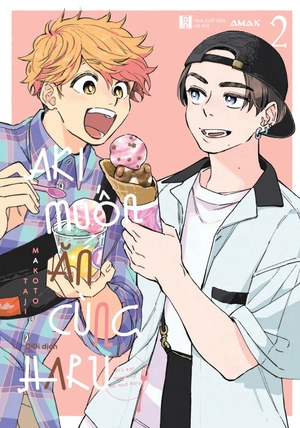 aki muốn ăn cùng haru - let's eat together, aki and haru - tập 2 - tặng kèm tấm sticker + clear bookmark + postcard hai mặt + giấy note để bàn bữa ăn giáng sinh - Ảnh 2