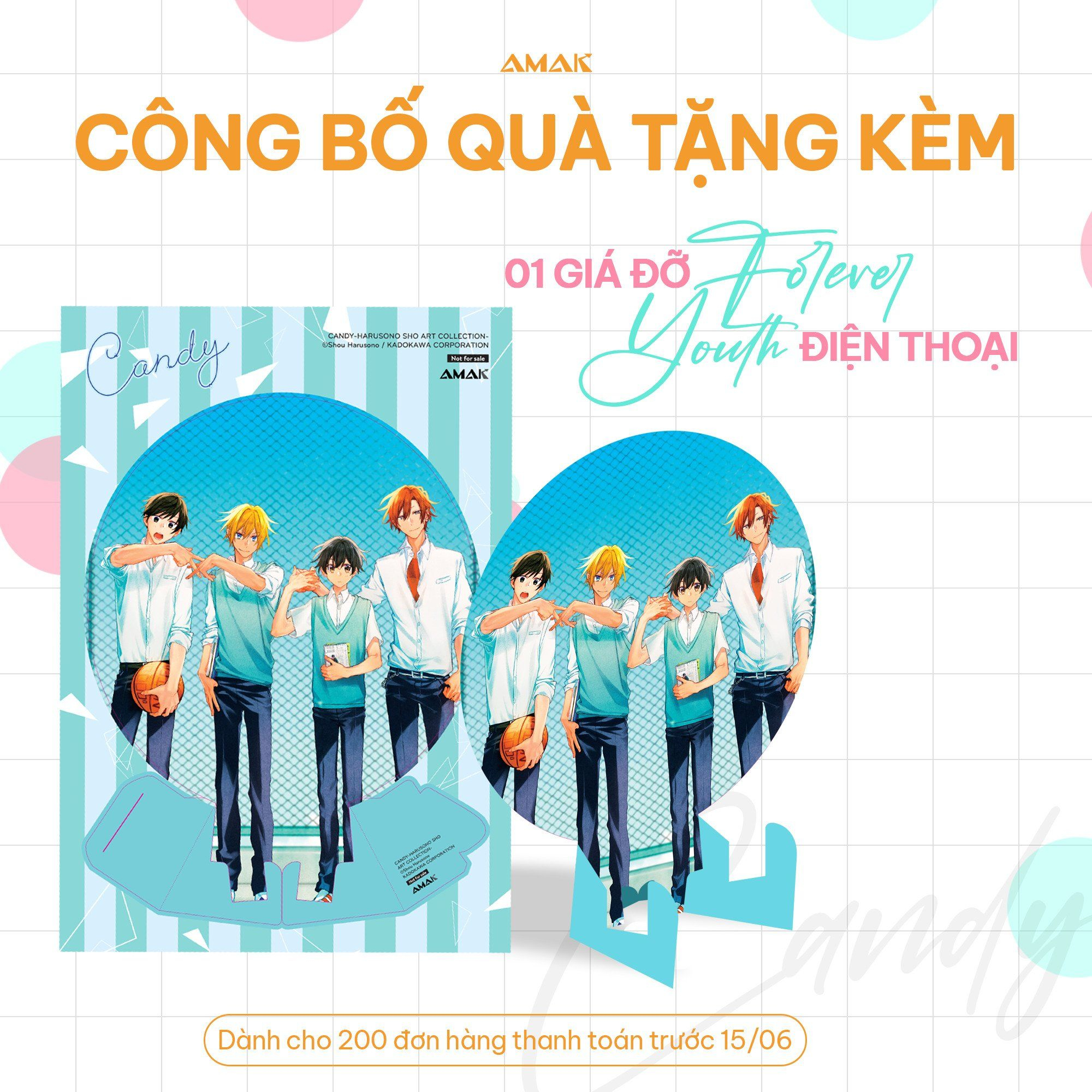 artbook candy - shou harusono art collection - tặng kèm pop-up card tuổi thanh xuân + giá đỡ điện thoại forever youth - Ảnh 4