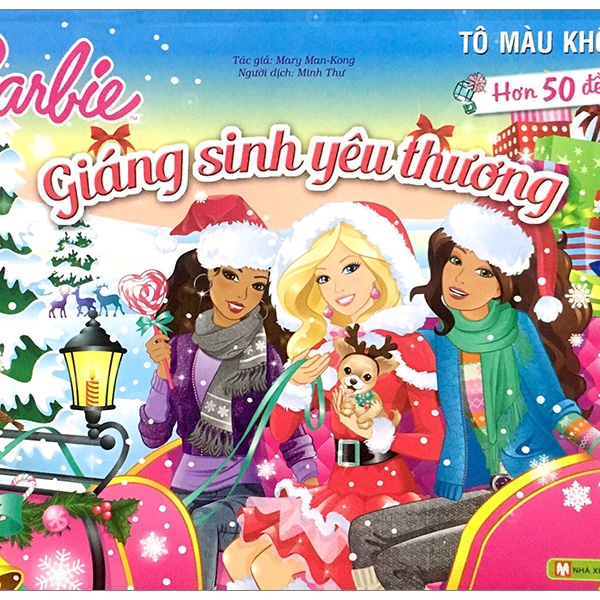 barbie giáng sinh yêu thương - tô màu khổ lớn với hơn 50 đề can