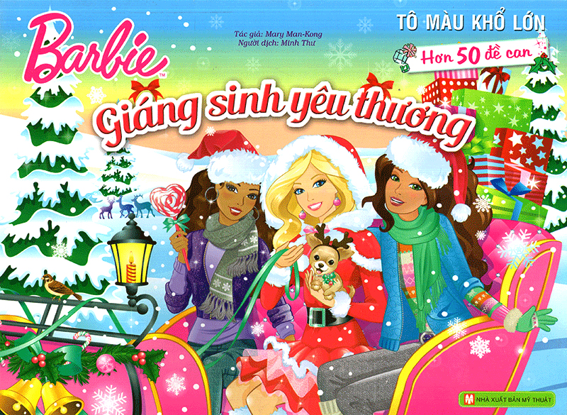 barbie giáng sinh yêu thương - tô màu khổ lớn với hơn 50 đề can - Ảnh 2