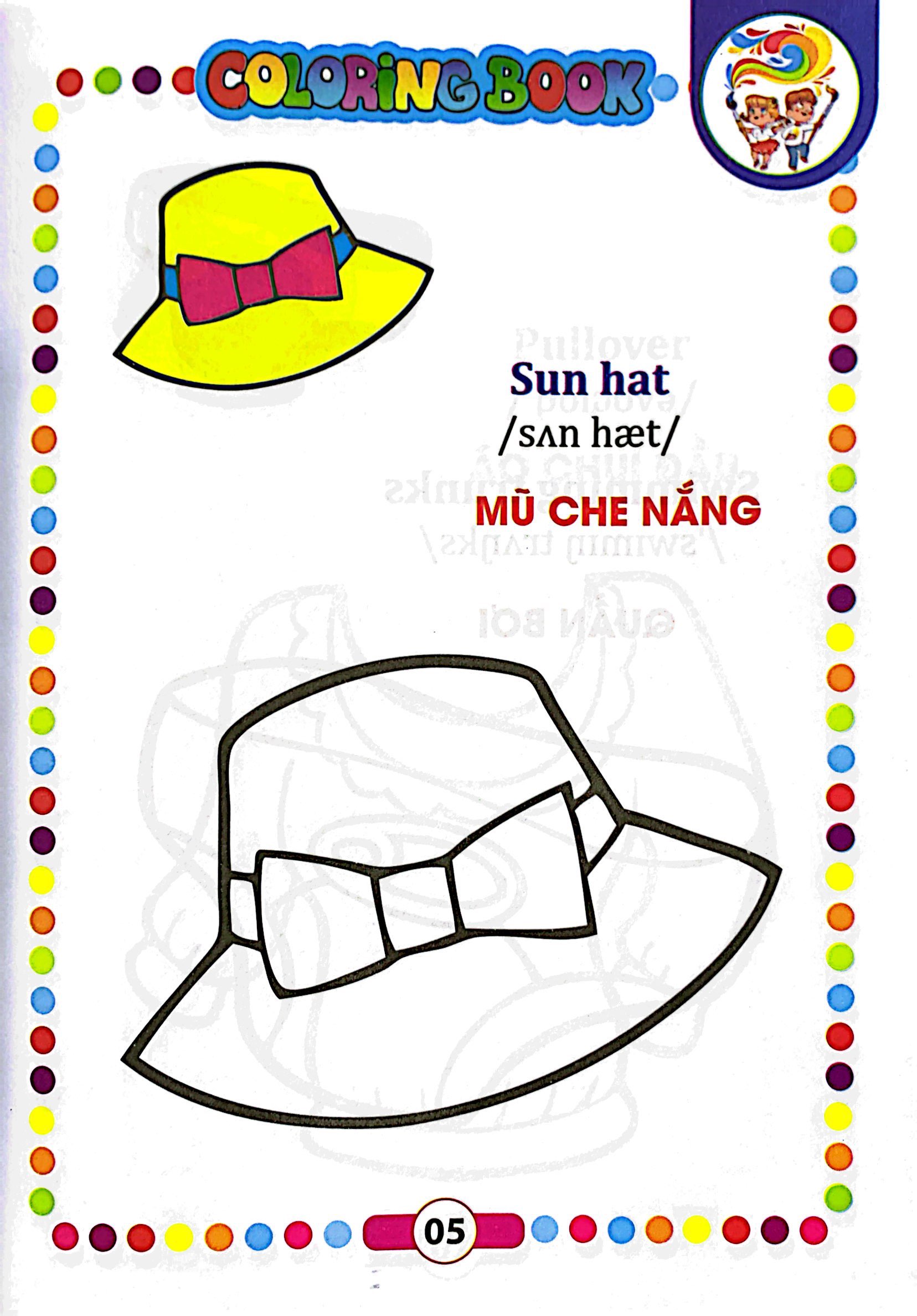 bé tập tô màu - song ngữ anh-việt - trang phục - Ảnh 6