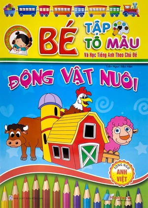 bé tập tô màu và học tiếng anh theo chủ đề - động vật nuôi - Ảnh 3