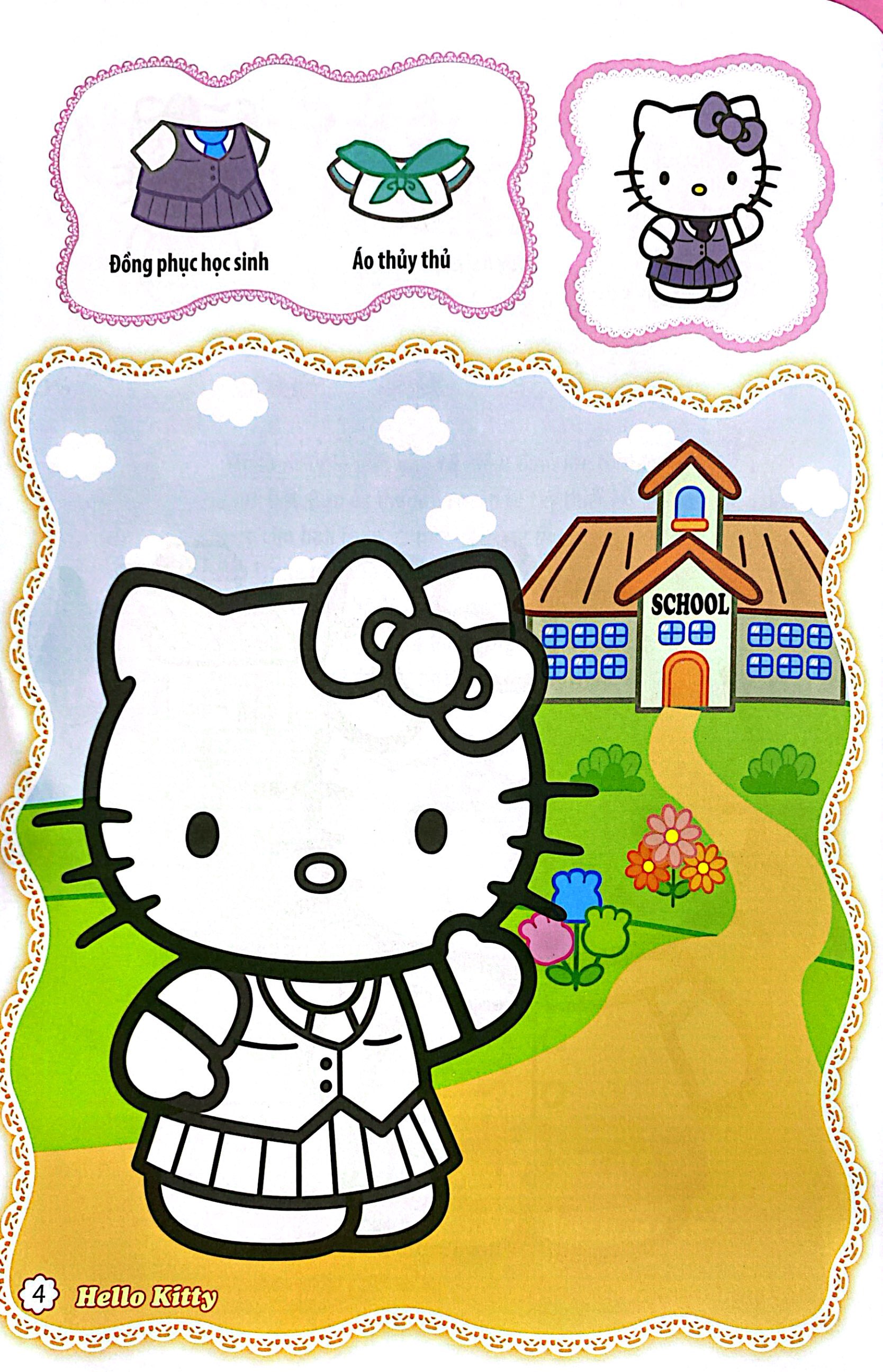 bé tô màu hello kitty - trang phục sành điệu - Ảnh 4