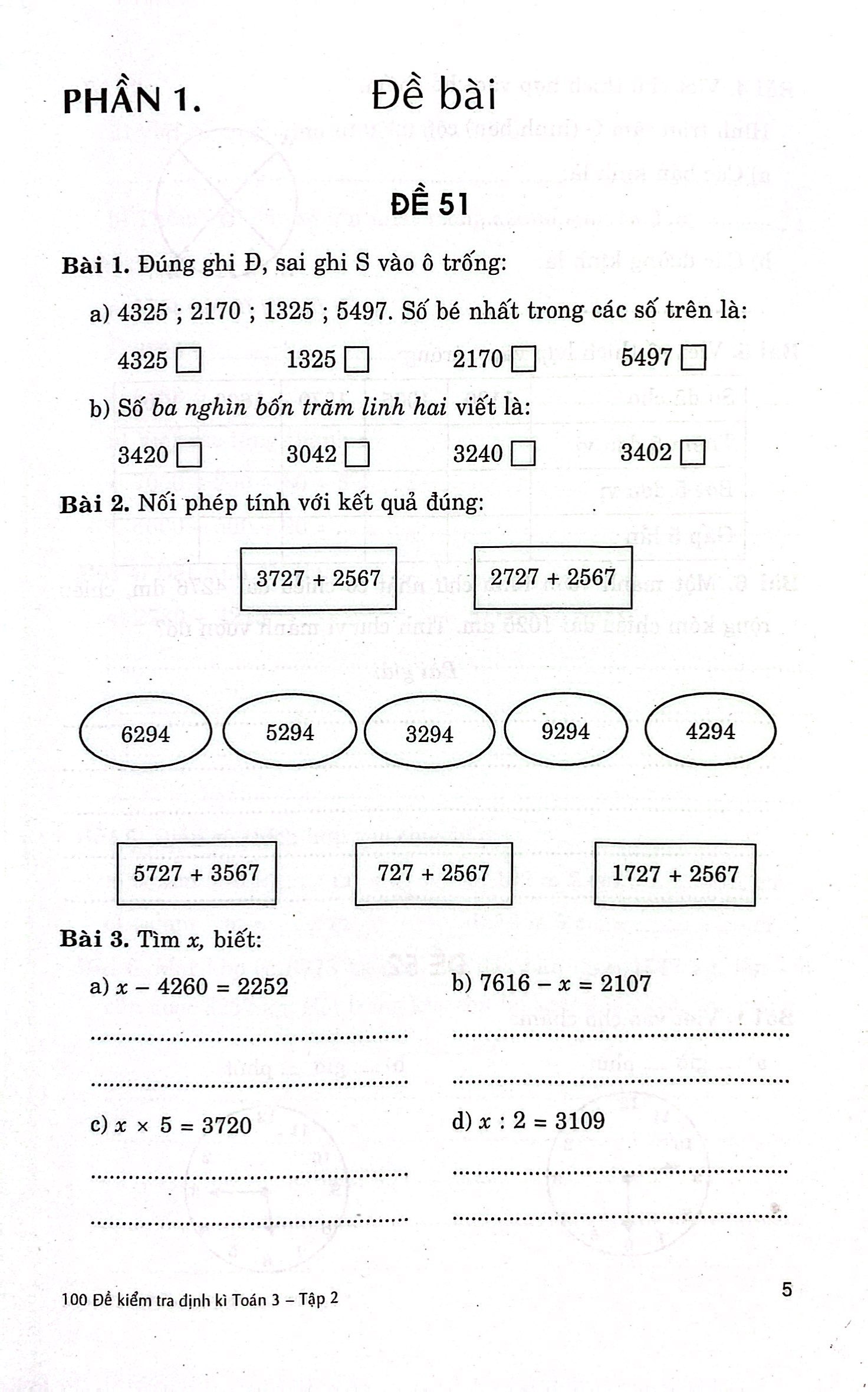 bộ 100 đề kiểm tra định kỳ toán 3 - tập hai (biên soạn theo chương trình giáo dục phổ thông mới) - Ảnh 4