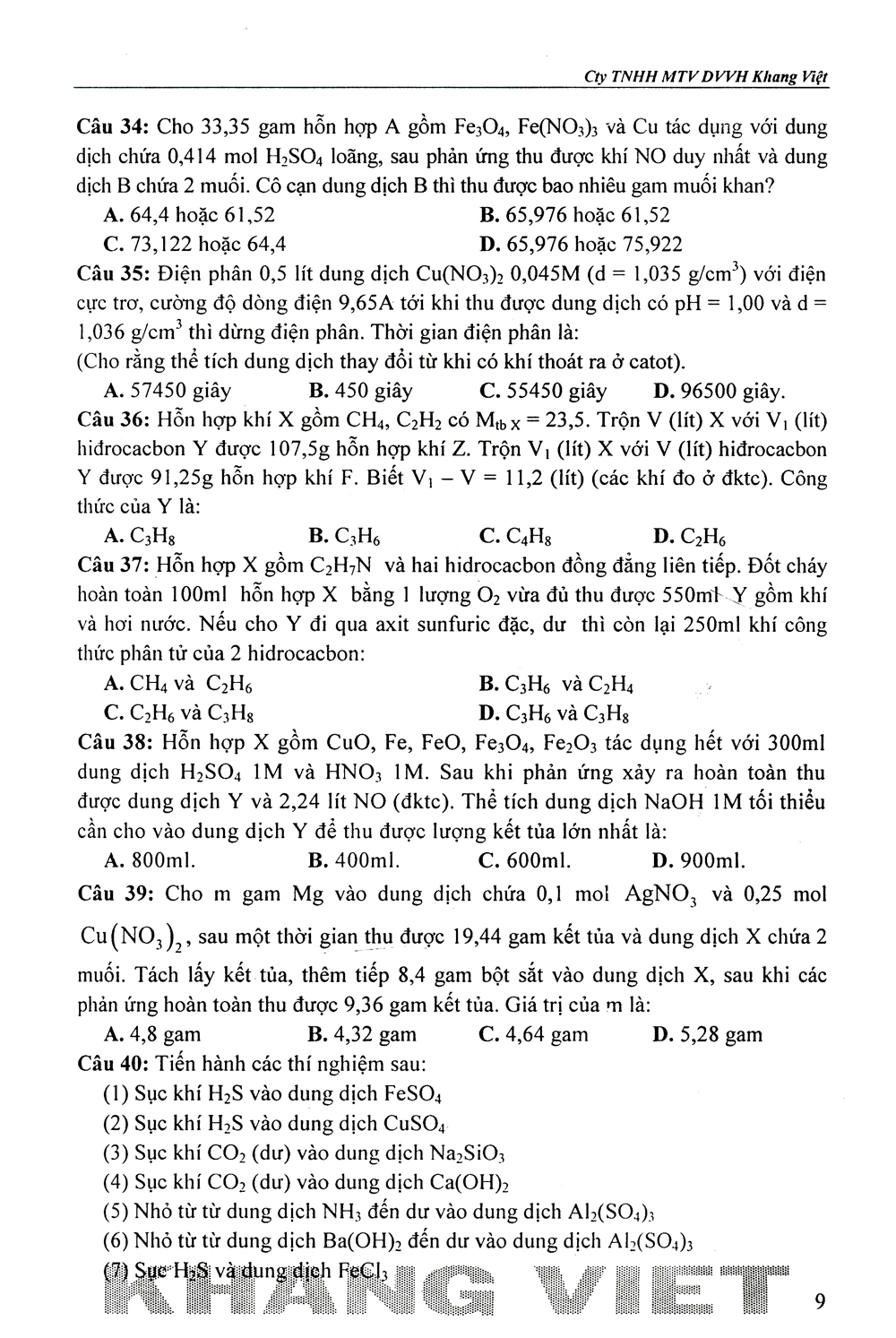 bộ 99 giải chi tiết đề thi thử thpt quốc gia hóa học - quyển 2 - Ảnh 10