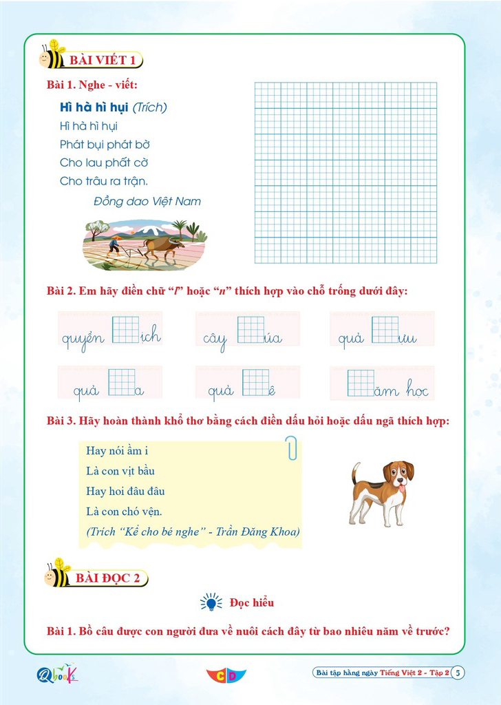 Bo
						
										
										Bai Tap Hang Ngay Tieng Viet 2 - Tap 2 (Bien Soan Theo Chuong Trinh SGK Canh Dieu) - Ảnh 5