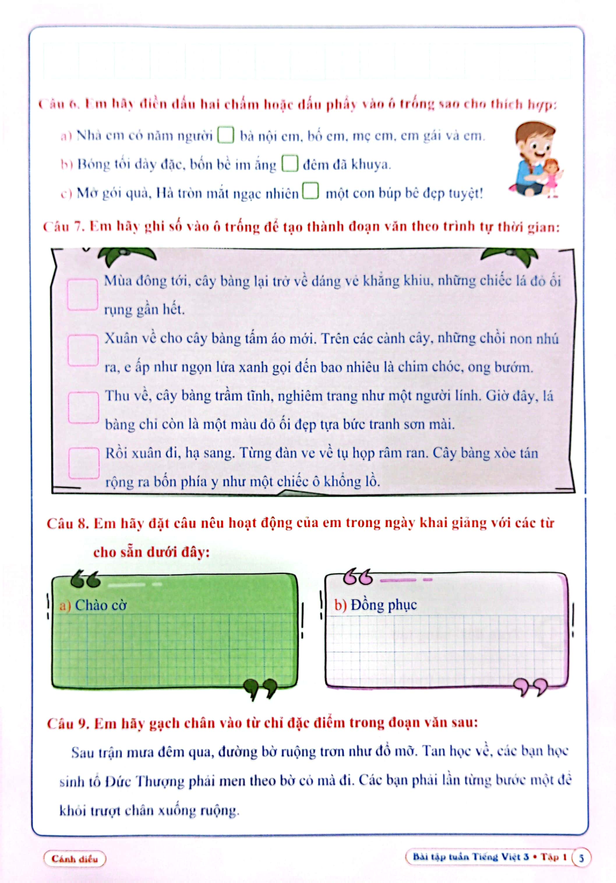 bộ bài tập tuần tiếng việt 3 - tập 1 (cánh diều) (2022) - Ảnh 6