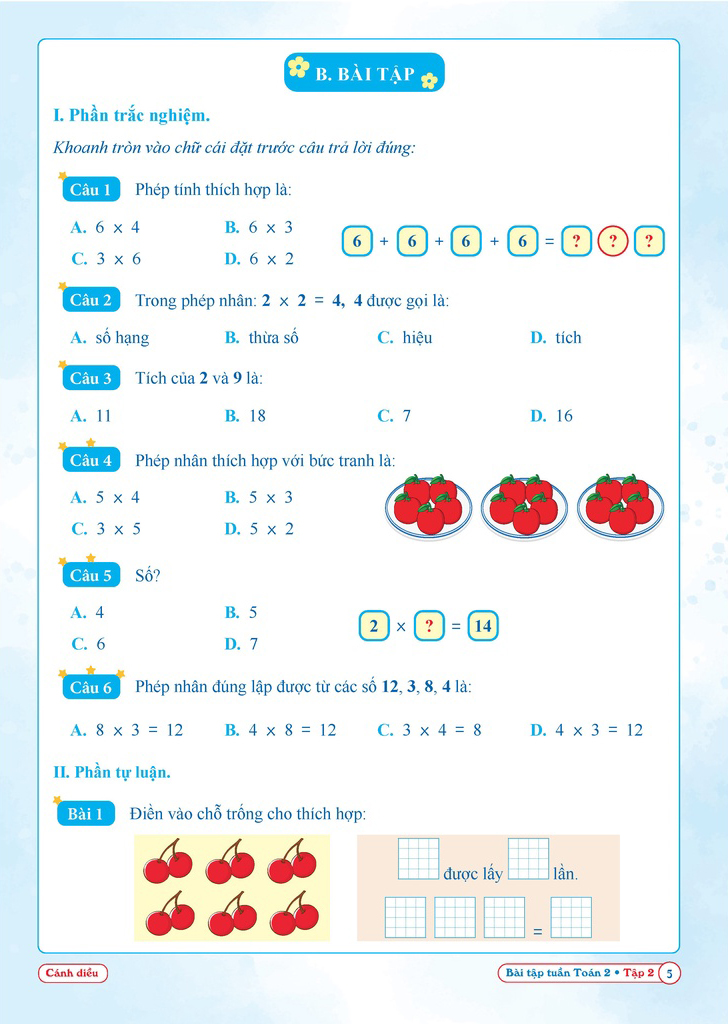 Bộ Bài Tập Tuần Toán 2 - Tập 2 (Cánh Diều) - Ảnh 4