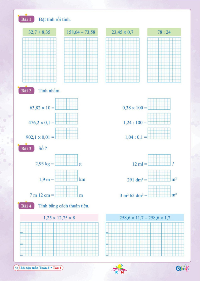 Bộ Bài Tập Tuần Toán 5 - Tập 1 (Kết Nối) - Ảnh 5