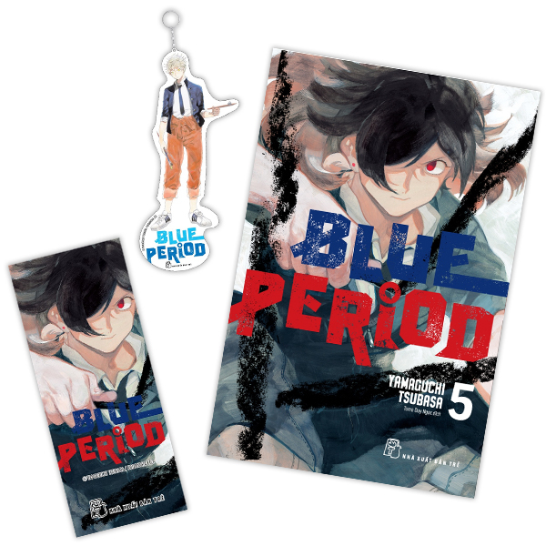 bộ blue period - tập 5 - tặng kèm bookmark giấy + móc khóa