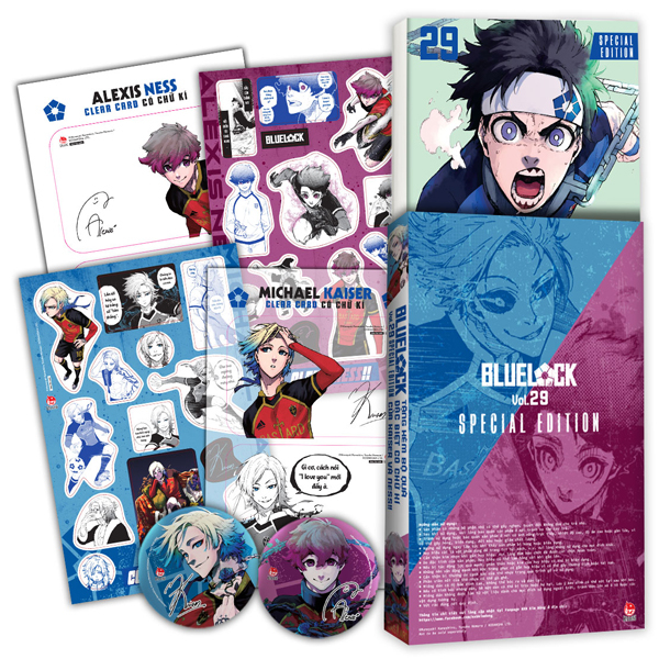 Bo
BlueLock - Tap 29 - Ban Dac Biet - Tang Kem Hop Qua 6 Mon Voi Chu Ki Nhan Vat (Set Huy Hieu + Set Sticker + Set Clear Card)