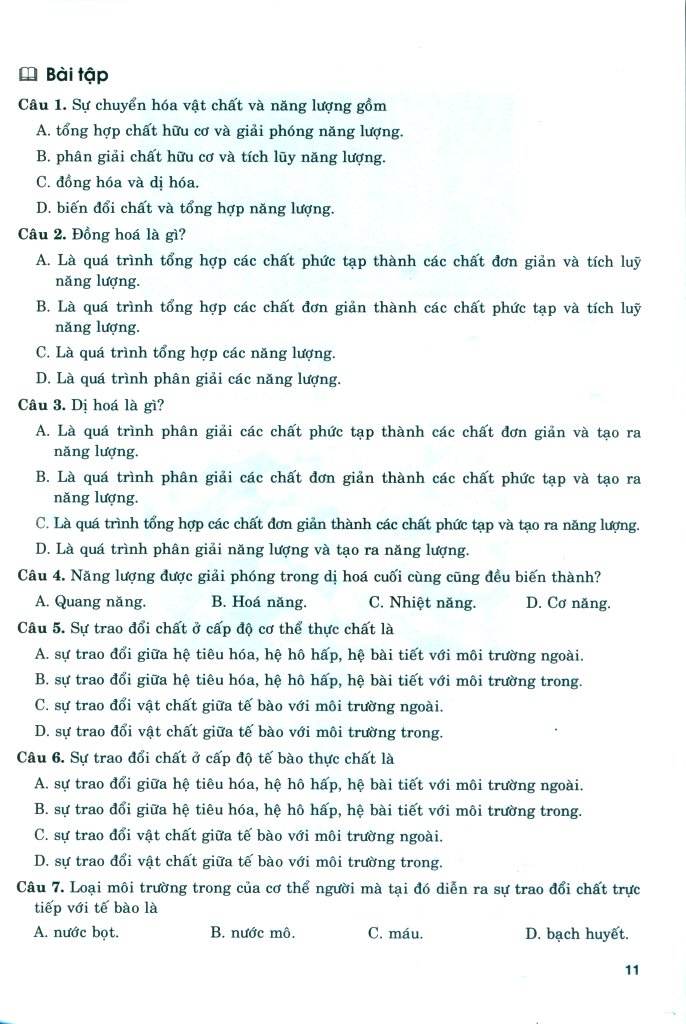 Bộ Bồi Dưỡng Năng Lực Tự Học Sinh Học 11 - Ảnh 11