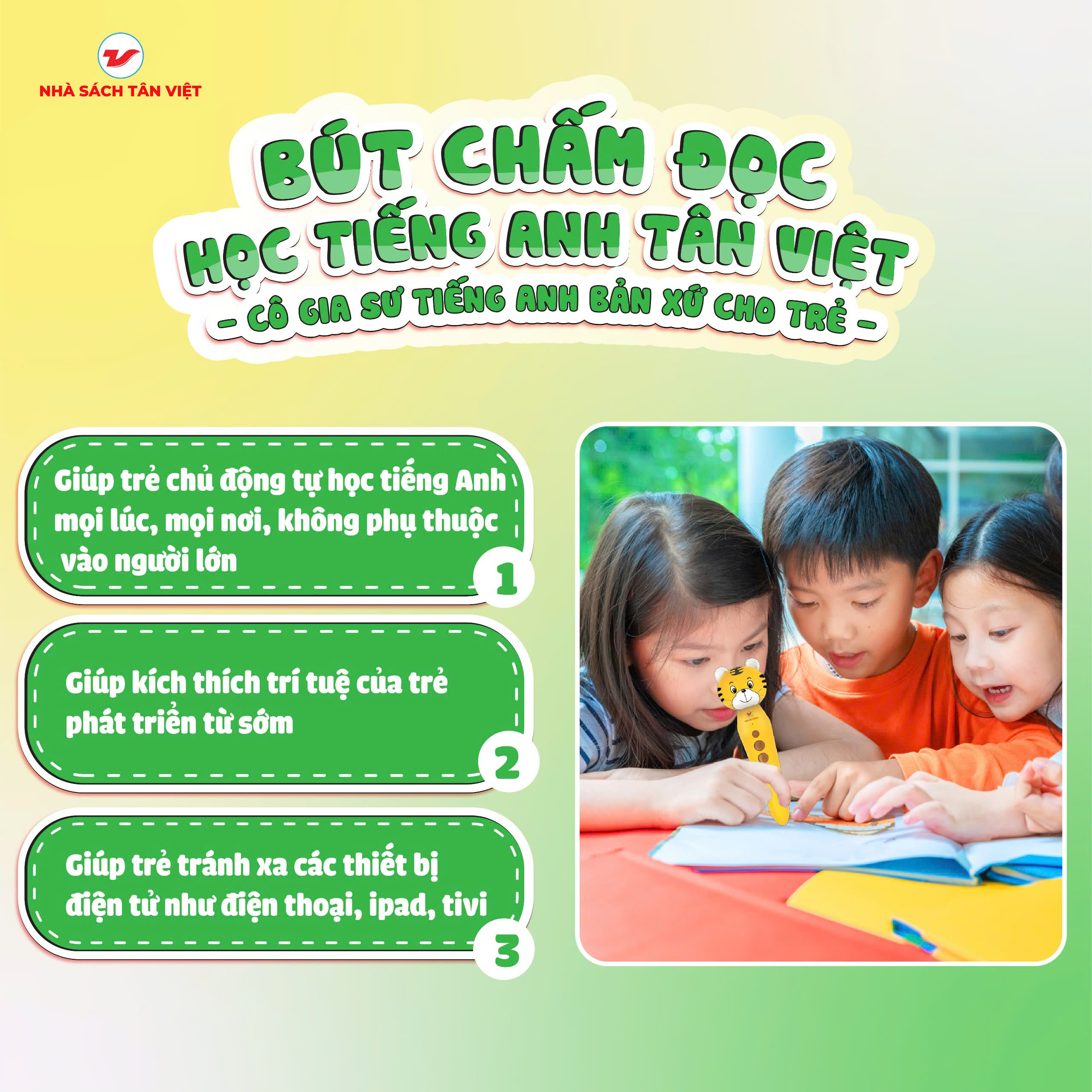 Bộ Bút Chấm Đọc-Học Tiếng Anh Tân Việt - Cô Gia Sư Tiếng Anh Bản Xứ Tại Nhà - Phiên Bản 6 Sách (Dành Cho Trẻ Từ 0 Đến 6 Tuổi) - Tặng Kèm Sách Playtime In English - Level 3 - Happy Snowman - Người Tuyết Hạnh Phúc - Ảnh 9