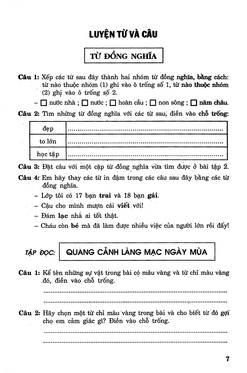 bộ câu hỏi và bài tập trắc nghiệm tiếng việt 5 - tập 1 - Ảnh 6