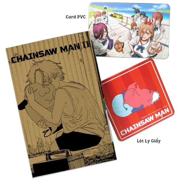 bộ chainsaw man - tập 11 - tặng kèm lót ly + card pvc