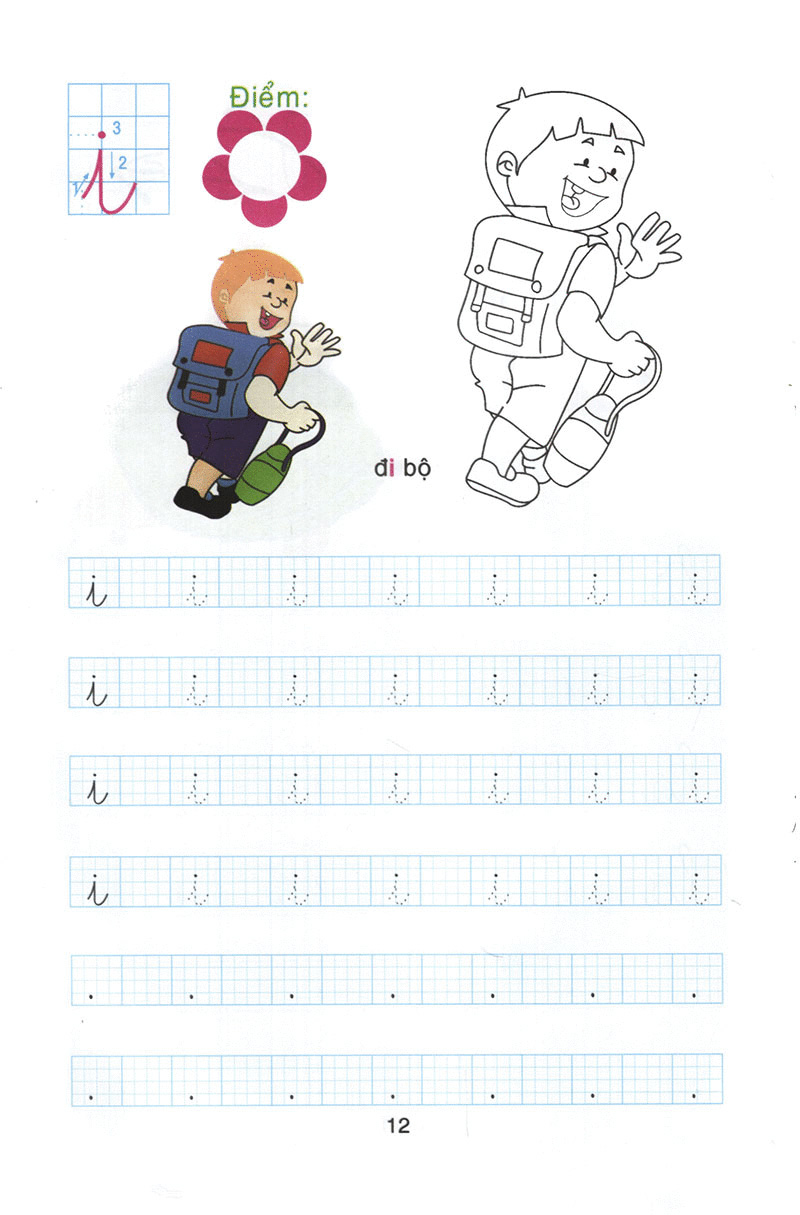 bộ chuẩn bị cho bé vào lớp 1: tô chữ cái và tô màu (quyển 1) - Ảnh 10