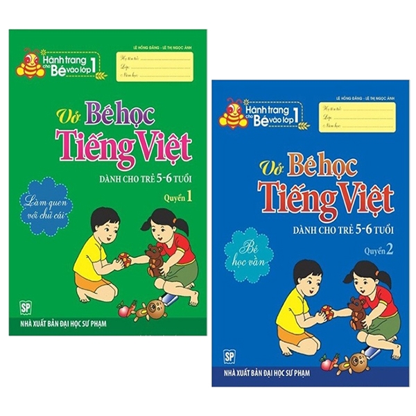 bộ combo hành trang bé vào lớp 1 - vở bé học tiếng việt - quyển 1 và 2 (bộ 2 quyển)