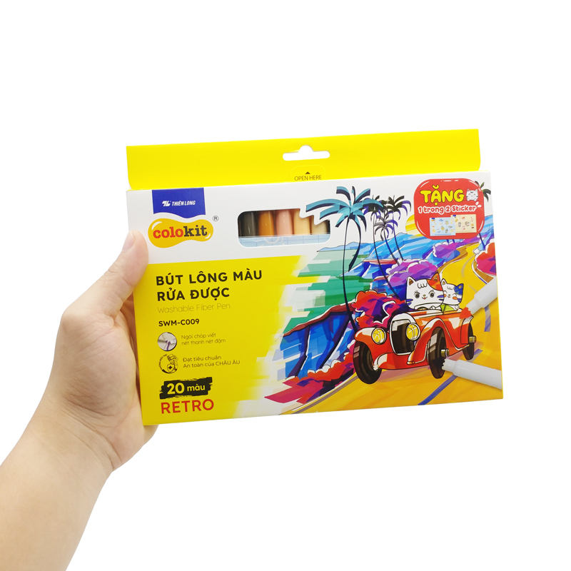 bộ combo sách tô bình yên vẽ hạnh phúc + hộp 20 bút lông màu rửa được washable fiber pen - colokit swm-c009 (bộ 2 cuốn) - Ảnh 15