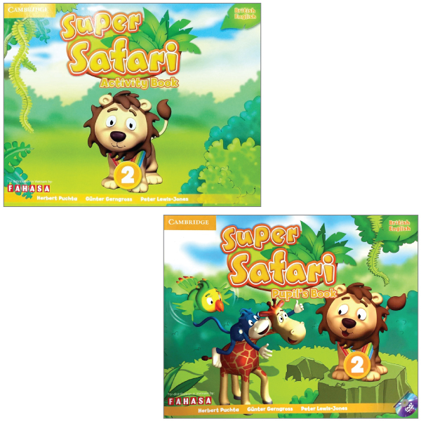 bộ combo super safari level 2: pupil's book with dvd-rom + activity book