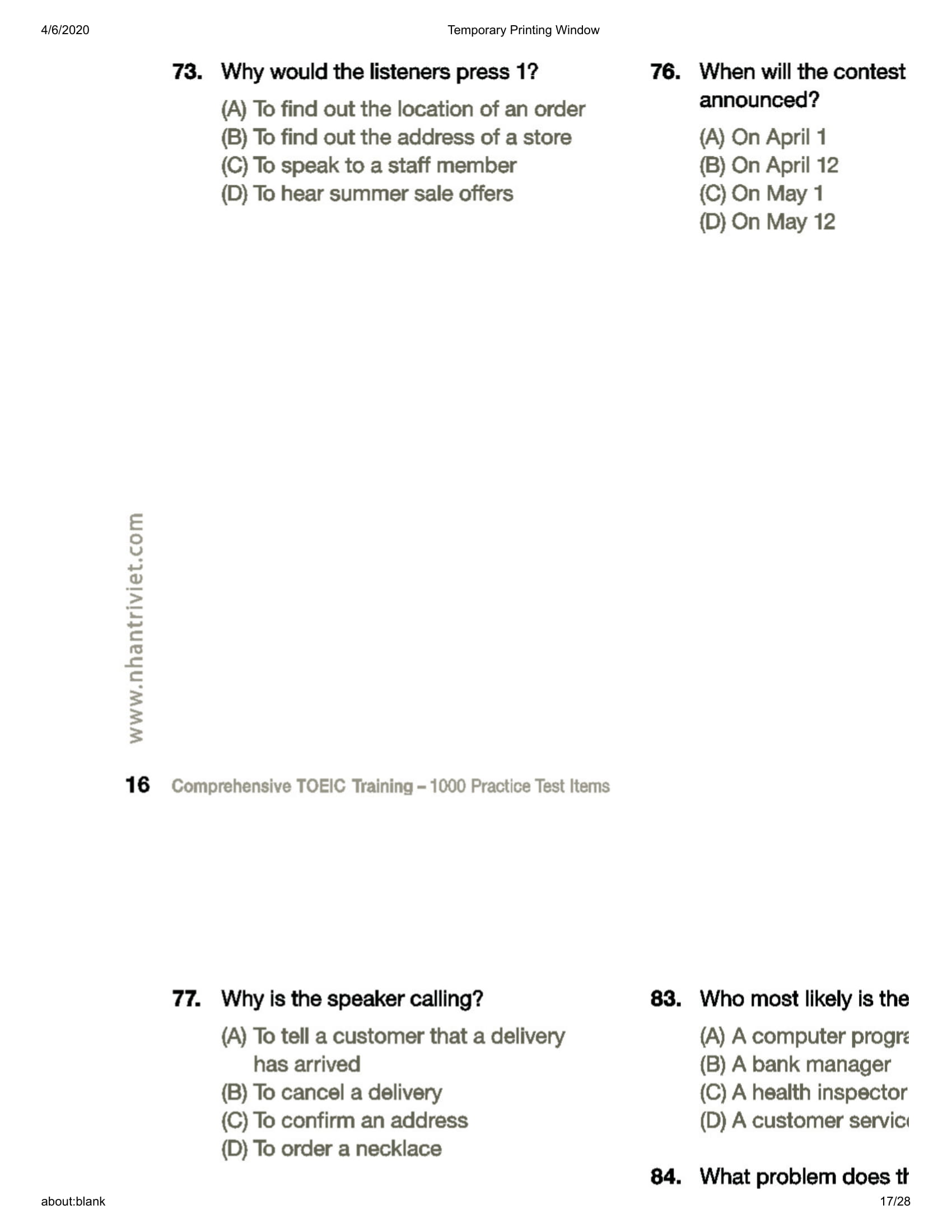 bộ comprehensive toeic training 1000 practice test items (vol 2) - kèm cd - Ảnh 18
