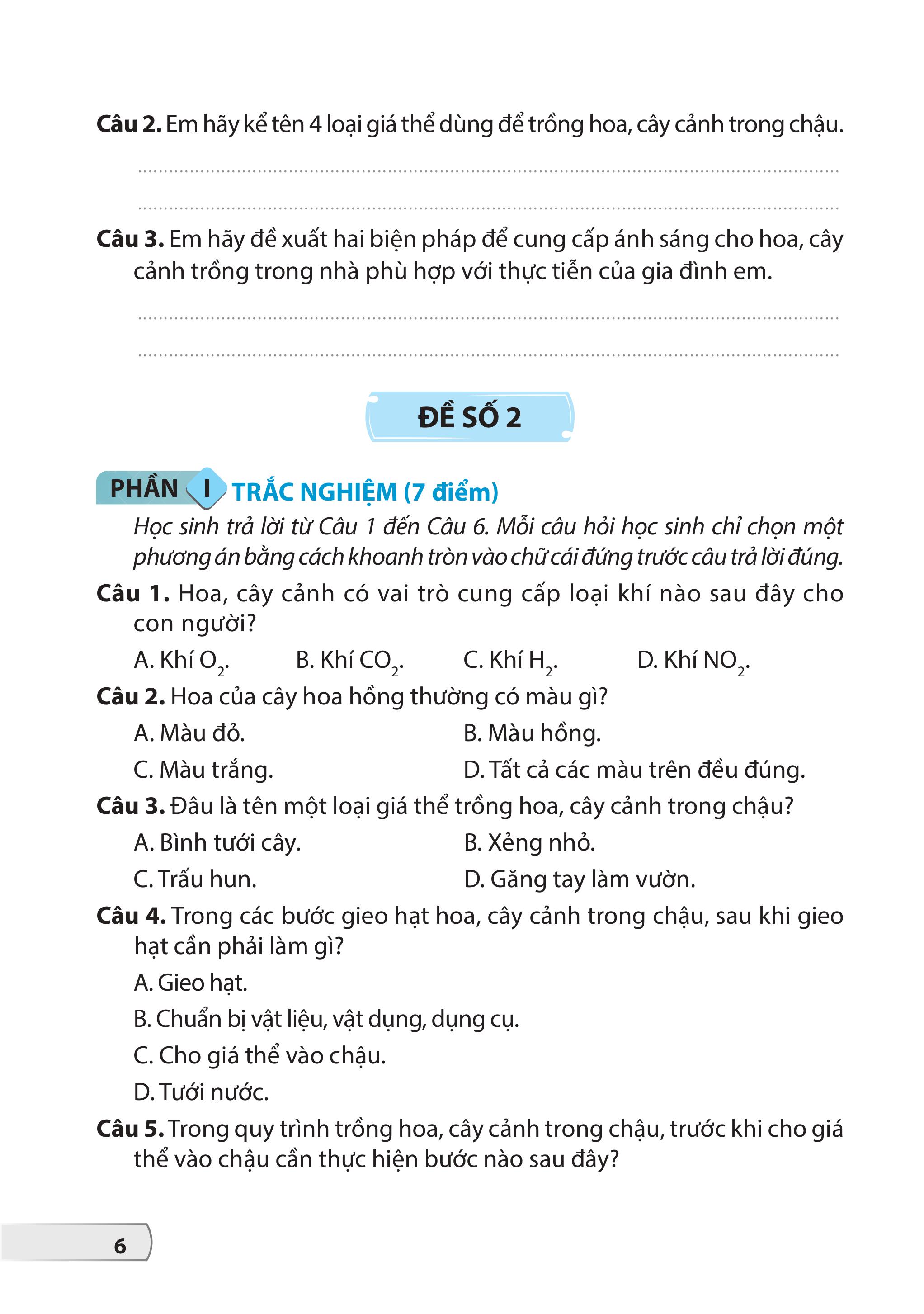 Bộ Đề Kiểm Tra, Đánh Giá Công Nghệ 4 - Ảnh 7