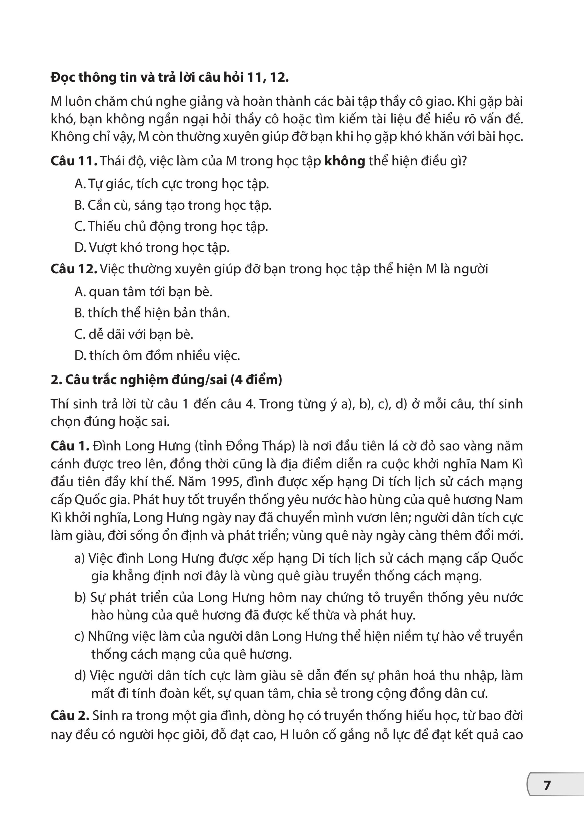 Bộ Đề Kiểm Tra, Đánh Giá Giáo Dục Công Dân 7 - Ảnh 9