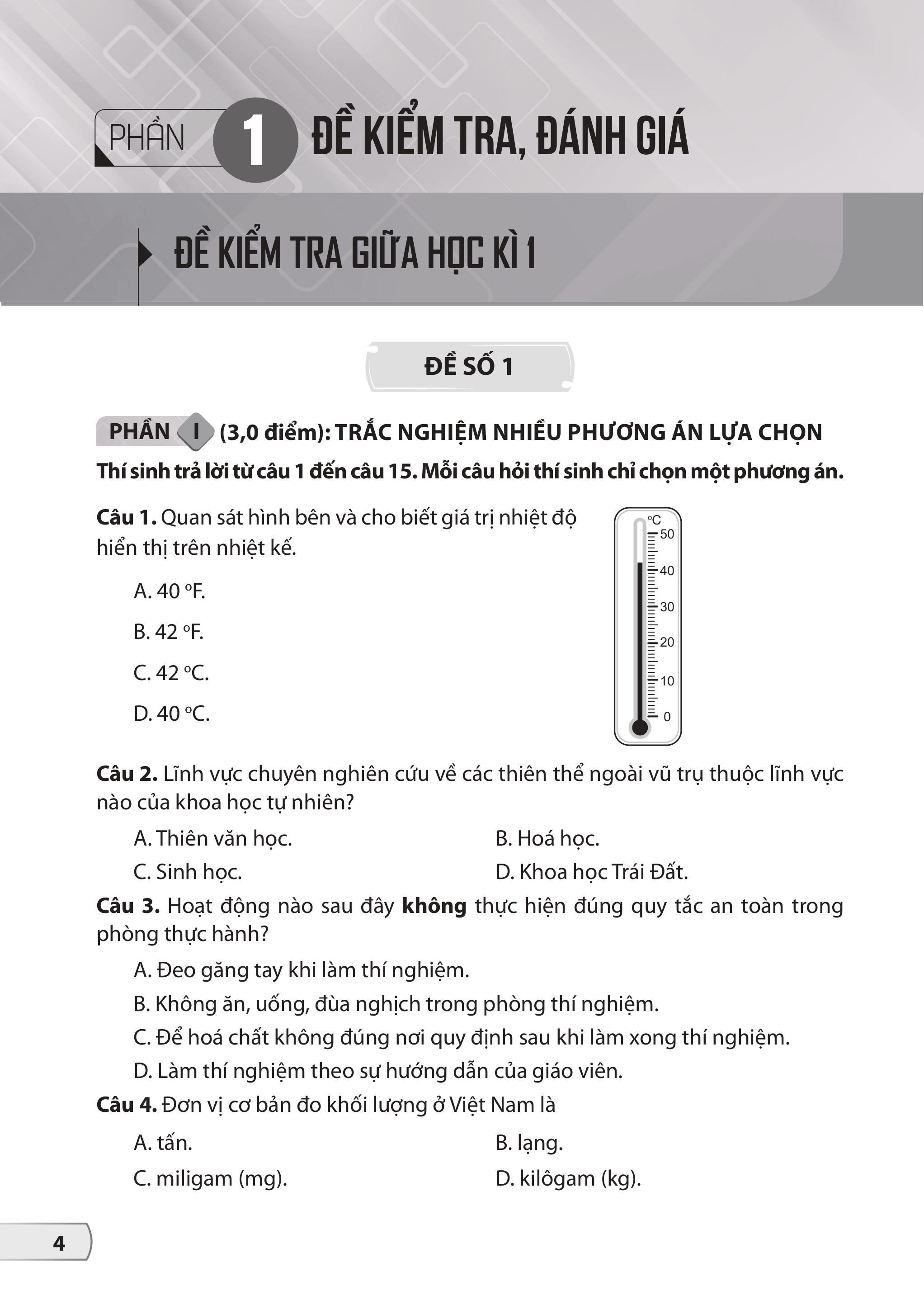 Bộ Đề Kiểm Tra, Đánh Giá Khoa Học Tự Nhiên 6 - Ảnh 5