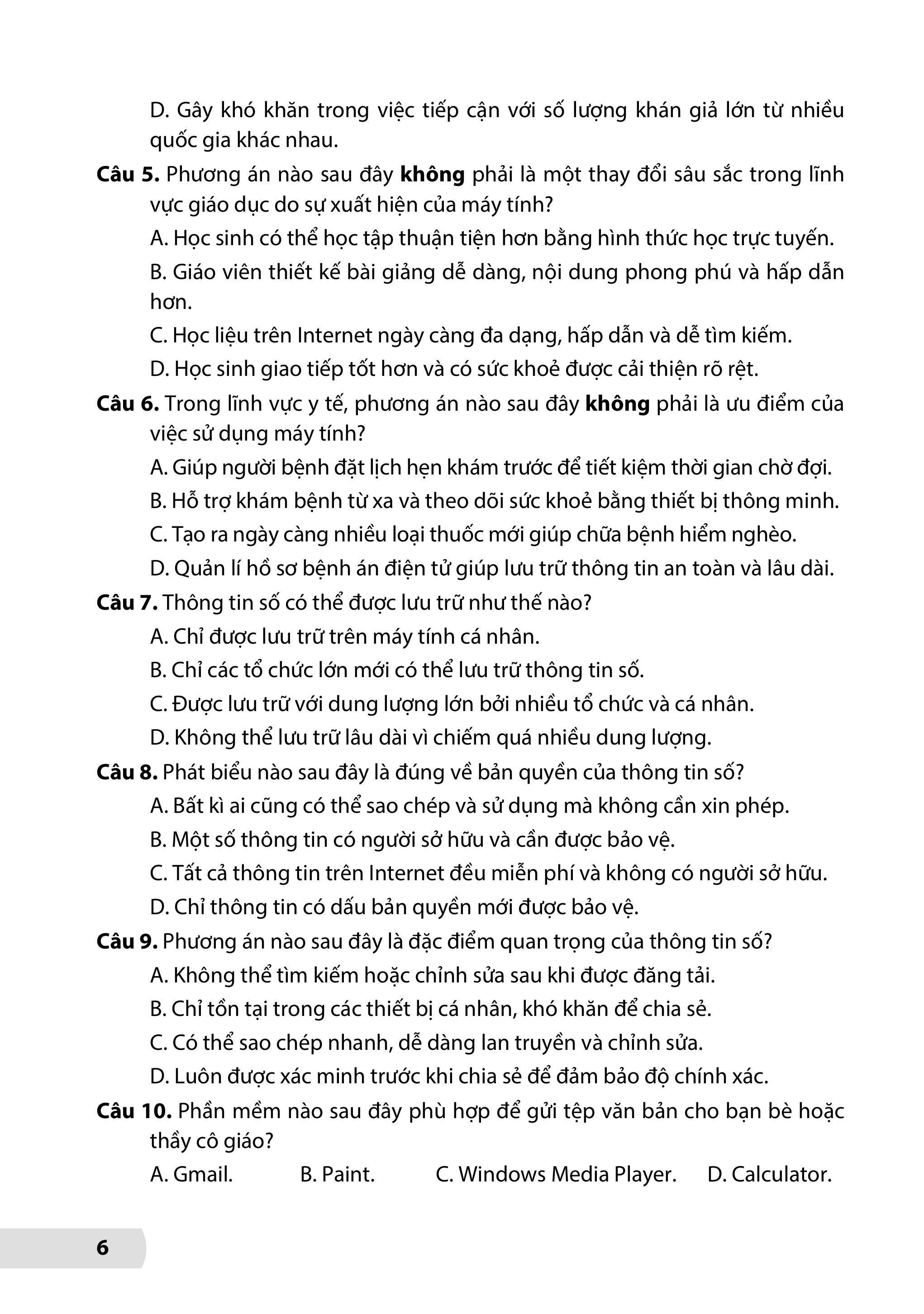 Bộ Đề Kiểm Tra, Đánh Giá Tin Học 8 - Ảnh 6