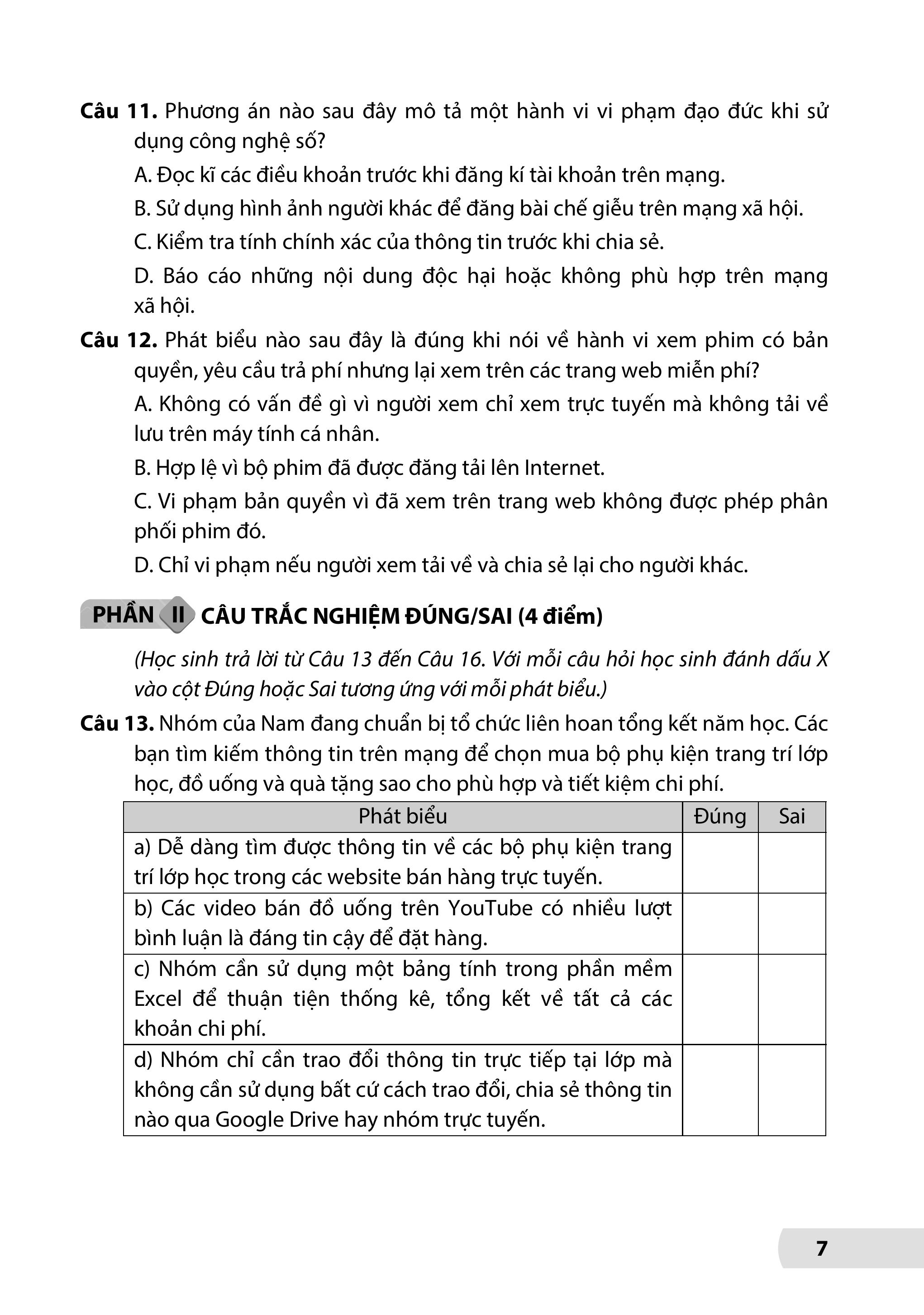 Bộ Đề Kiểm Tra, Đánh Giá Tin Học 8 - Ảnh 7