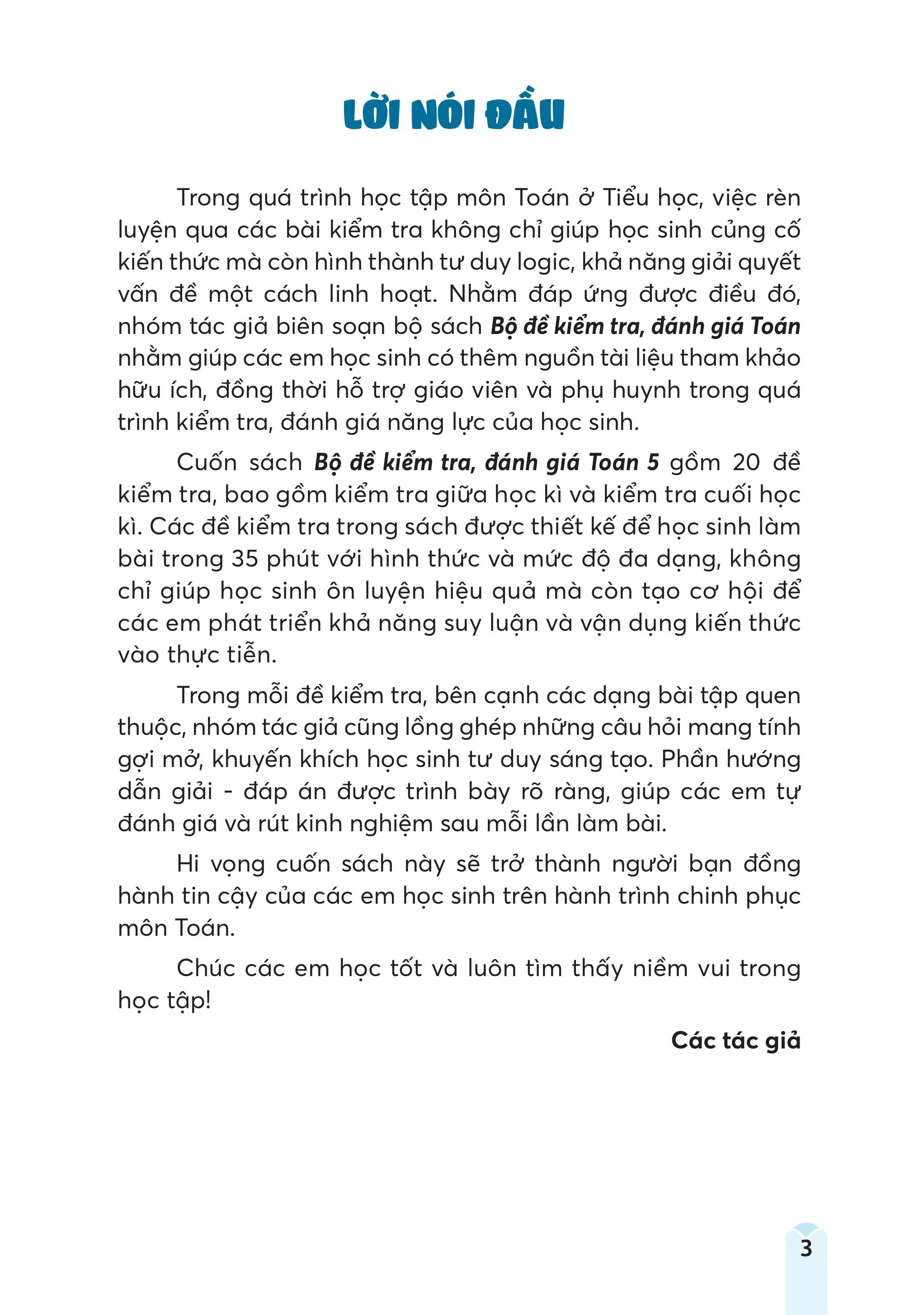 Bộ Đề Kiểm Tra, Đánh Giá Toán 5 - Ảnh 4