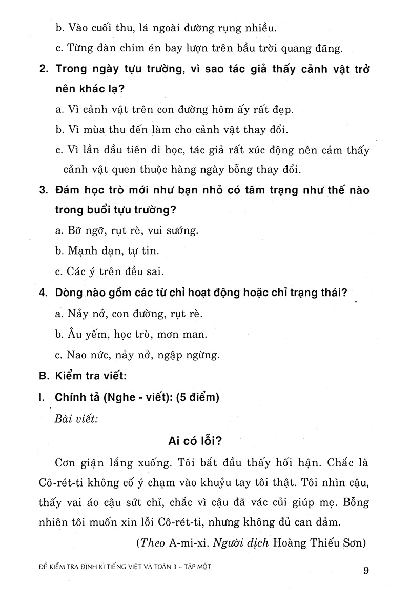 bộ đề kiểm tra định kì tiếng việt và toán - lớp 3 (tập 1) - Ảnh 7