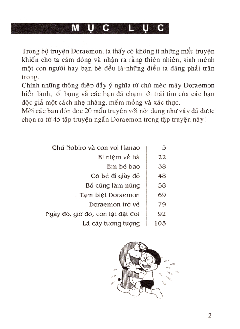bộ doraemon - tuyển tập theo chủ đề - tập 5 - những câu chuyện cảm động (tái bản 2019) - Ảnh 2