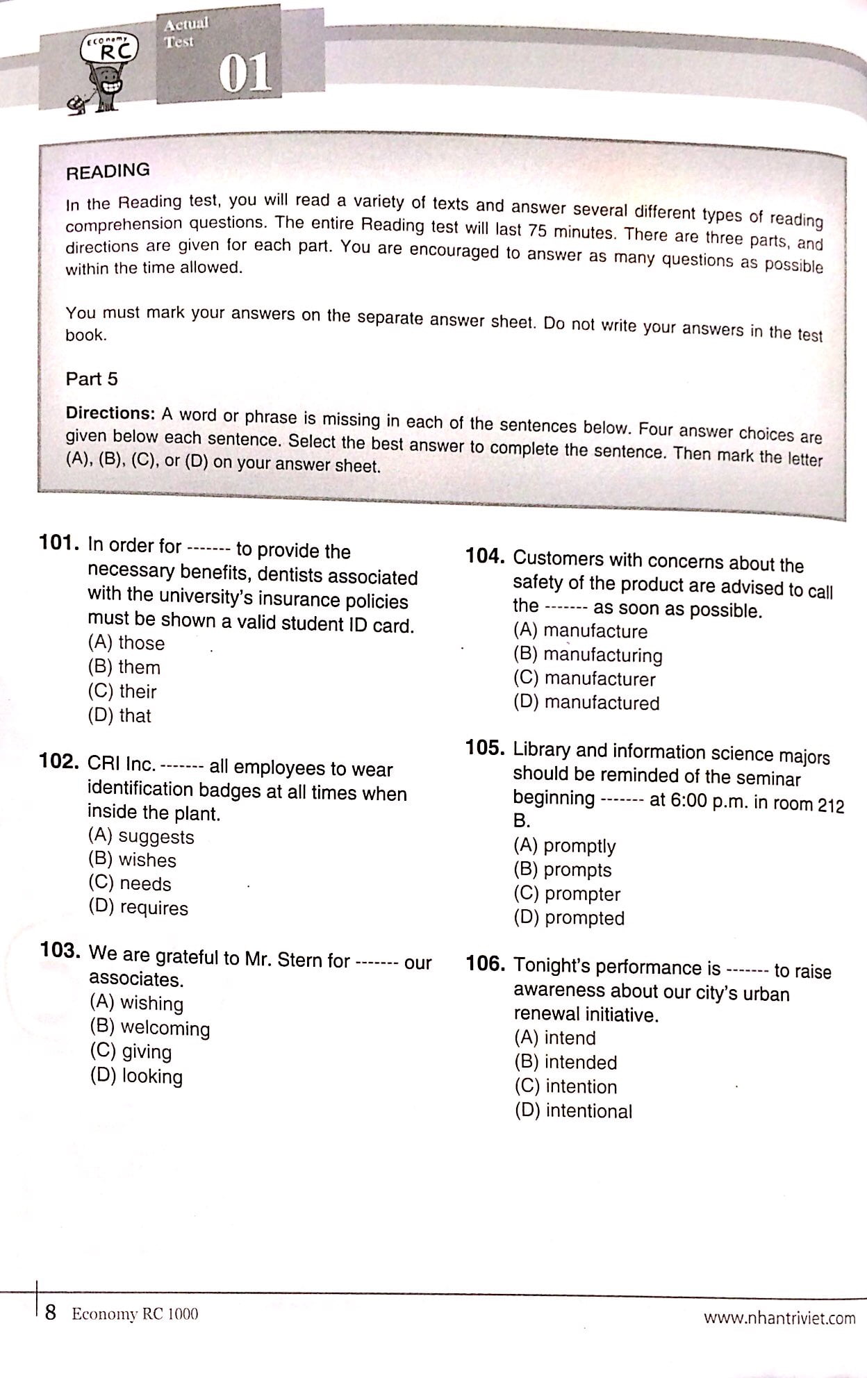 bộ economy toeic rc1000 vol 2 - Ảnh 3