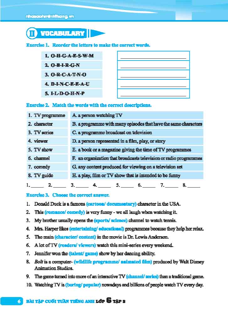 Bộ Global Success - Bài Tập Cuối Tuần Tiếng Anh Lớp 6 - Tập 2 (Có Đáp Án) - Ảnh 5