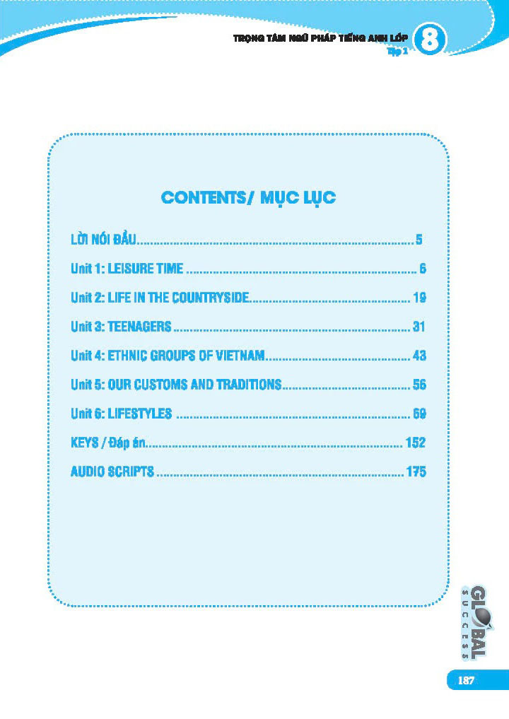 Bộ Global Success - Trọng Tâm Ngữ Pháp Tiếng Anh Lớp 8 - Tập 1 (Có Đáp Án) - Ảnh 4