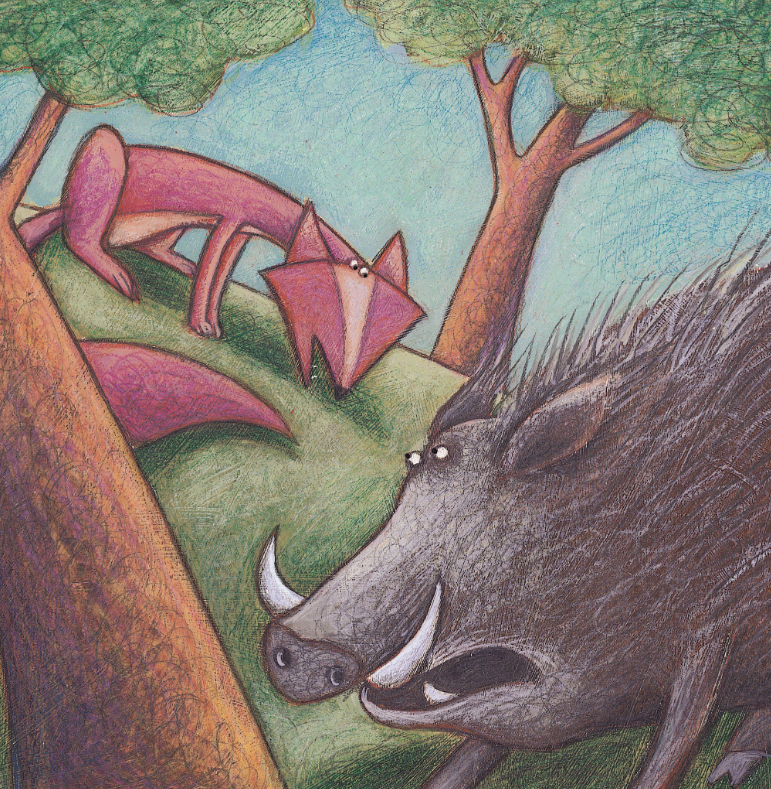 bộ learn english with fables 10 - học tiếng anh qua truyện ngụ ngôn - tập 10 - the wild pig and the fox - lợn rừng và cáo - Ảnh 4