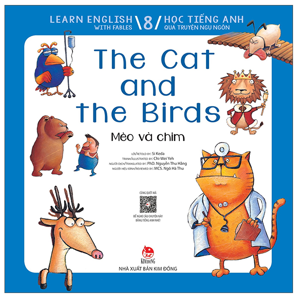 bộ learn english with fables 8 - học tiếng anh qua truyện ngụ ngôn - tập 8 - the cat and the birds - mèo và chim