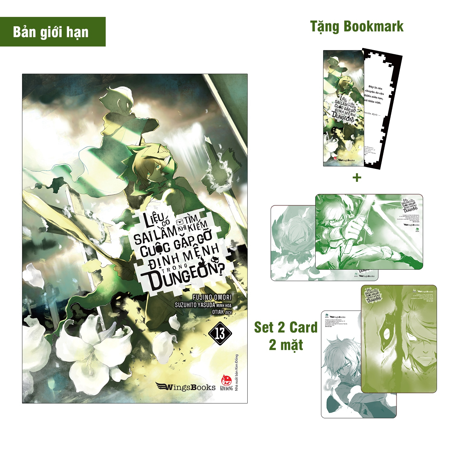 Bộ
						
										
										Liệu Có Sai Lầm Khi Tìm Kiếm Cuộc Gặp Gỡ Định Mệnh Trong Dungeon - Tập 13 - Bản Giới Hạn - Tặng Kèm Bookmark + Set 2 Card 2 Mặt - Ảnh 2